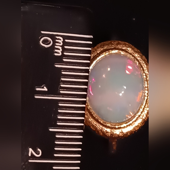 Exclusive Huge Ethiopian Opal Ring Gold Over Sterling Silver New - Picture 8 of 16